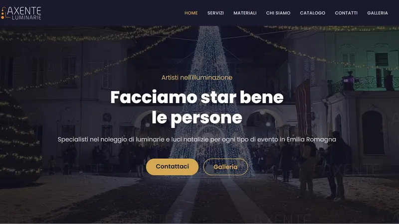 Axente Luminarie - Sito web e gestionale noleggio